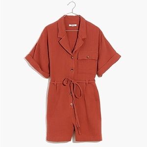 Madewell lightspun belted safari romper